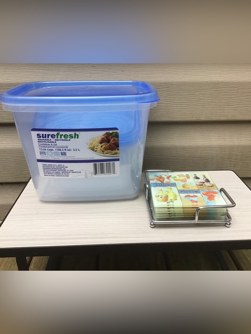 New Surefresh Storage Containers & Never Used Set Glass Coasters